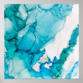 Poster Texture aqua avec fils d'or (Devant)