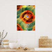 Poster texture artistique Eau abstraite verte, orange, ce (Cuisine)