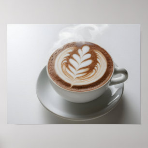 Poster Texture artistique en mousse de latte sur cacao ch