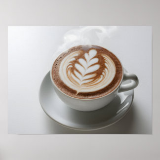 Poster Texture artistique en mousse de latte sur cacao ch