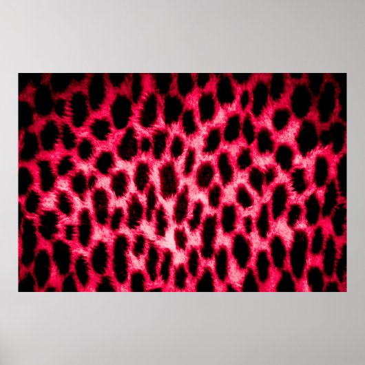 Poster Texture cuir léopard aux couleurs noir et rouge (Devant)