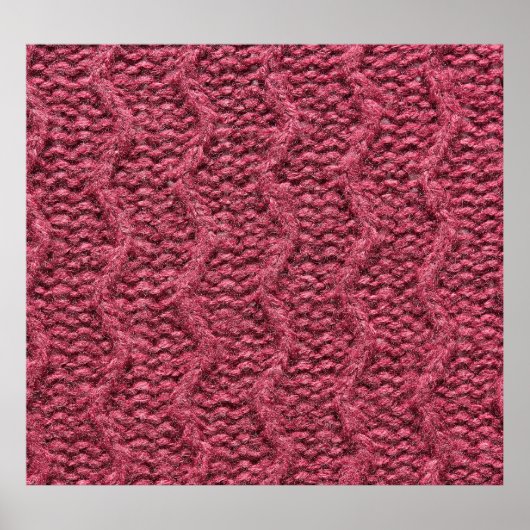 Poster Texture de chandail en nappe, cerise pourpre. (Devant)