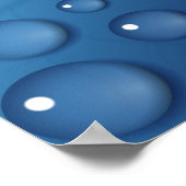 Poster Texture de goutte d'eau bleue (Coin)