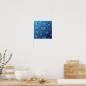 Poster Texture de goutte d'eau bleue (Cuisine)