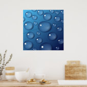 Poster Texture de goutte d'eau bleue (Cuisine)