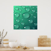 Poster Texture de goutte d'eau turquoise (Cuisine)