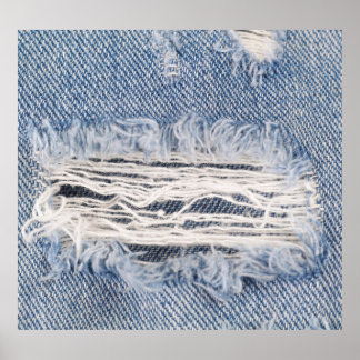 Poster Texture de jean déchiré