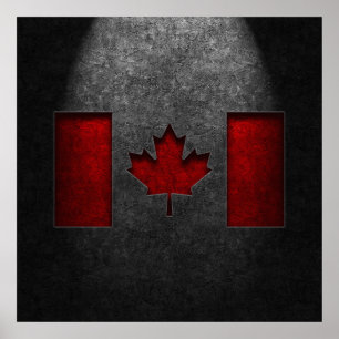 Poster Texture de la pierre du drapeau canadien