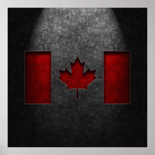 Poster Texture de la pierre du drapeau canadien (Devant)