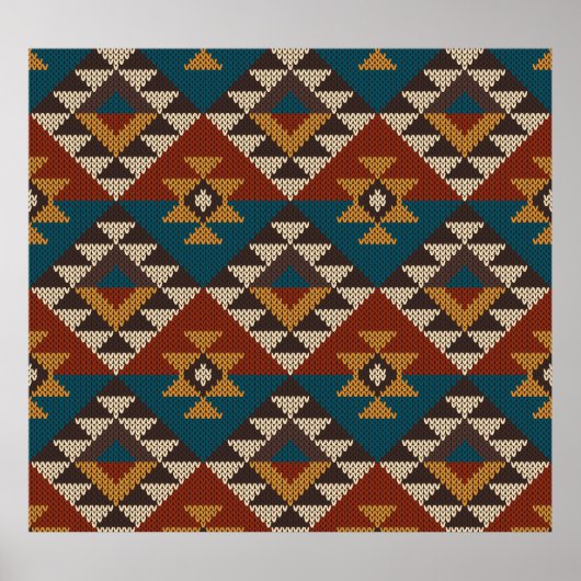Poster Texture de laine aztèque Tribal. (Devant)