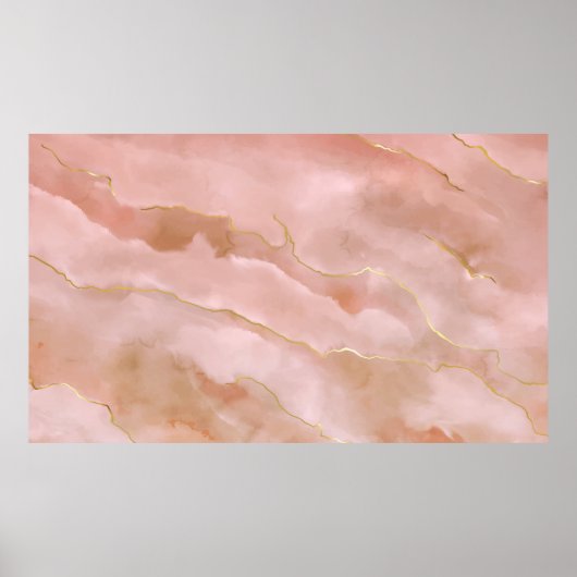Poster Texture de marbre liquide rose (Devant)