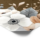 Poster Texture de papier kraft faux mariage floral rustiq (Coin)