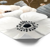 Poster Texture de papier kraft faux mariage floral rustiq (Coin)
