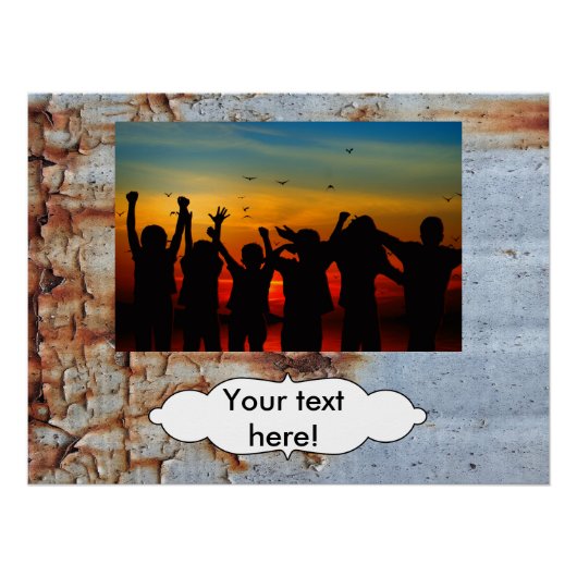 Poster Texture de peinture d'épluchage (Devant)