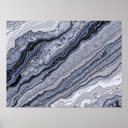 Poster Texture de pierre de marbre gris bleu marine abstr (Devant)