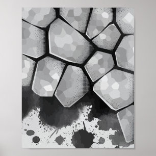 Poster Texture de pierre polygonale avec éclaboussures d'