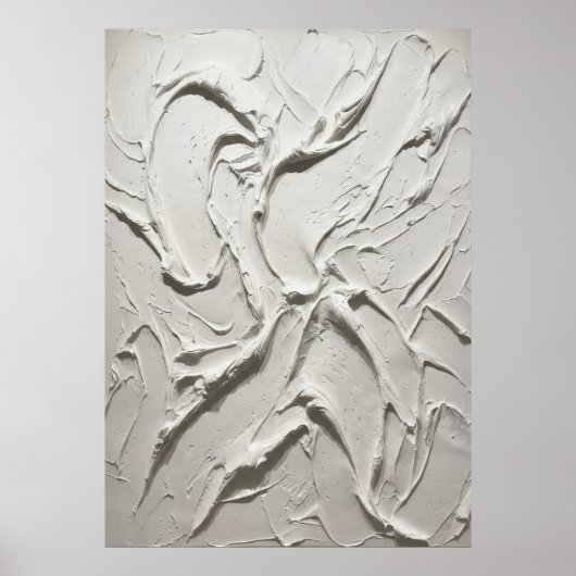 Poster Texture de plâtre sculpté blanc Abstrait Minimal A (Devant)