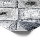 Poster Texture de treillis abstrait géométrique argent et (Coin)