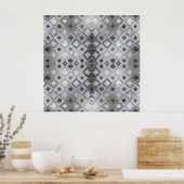 Poster Texture de treillis abstrait géométrique argent et (Cuisine)