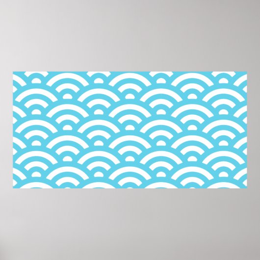 Poster Texture de vagues d'océan bleu (Devant)