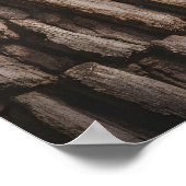 Poster Texture d'écorce d'arbre naturel non traité (Coin)