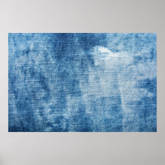 Poster Texture des jeans en denim bleu (Devant)