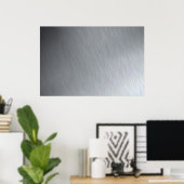 Poster Texture en acier inoxydable avec éclairages (Bureau à domicile)