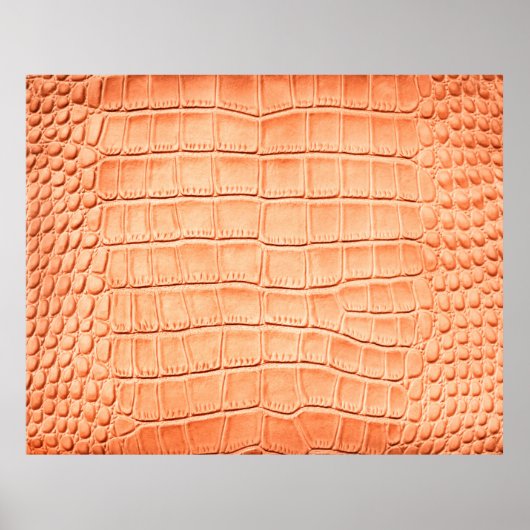 Poster Texture en cuir de reptile orange (Devant)