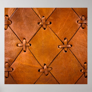 Poster Texture en cuir, détails de selvage naturel.