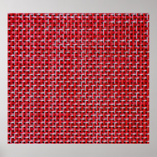 Poster Texture en rotin en rotin en bambou rouge