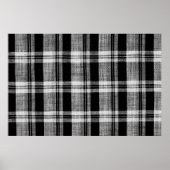 Poster Texture en tissu blanc et noir à damiers plaid pou (Devant)