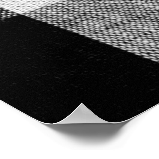 Poster Texture en tissu blanc et noir à damiers plaid pou (Coin)
