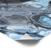 Poster Texture fluide de marbre bleu et gris abstrait (Coin)
