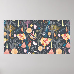 Poster texture forêt automnale