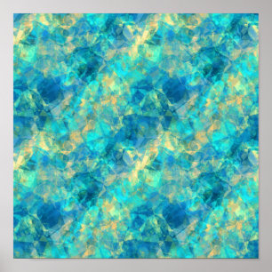 Poster Texture Froissée Turquoise