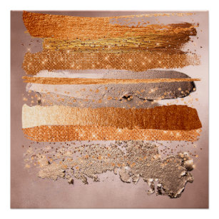Poster Texture glamour de Copper Gold Strokes