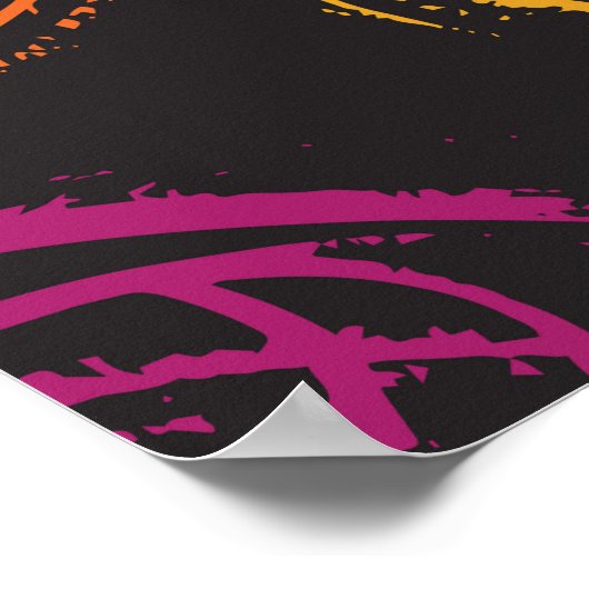 Poster Texture grange peinte à la main. Élément géométriq (Coin)