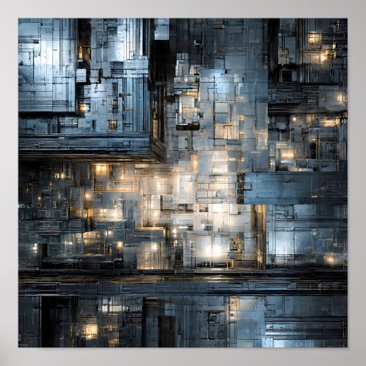 Poster Texture Industriel Sombre : Circuit Dystopique (Devant)