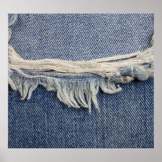 Poster Texture jean déchiré, arrière - plan élégant. (Devant)