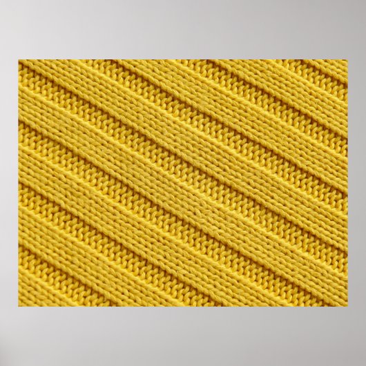 Poster Texture textile tricotée colorée. Jaune. (Devant)