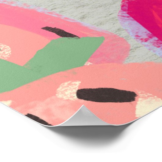 Poster Texture tirée à la main de fraise mûre (Coin)