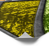 Poster texture transparente en verre tendu avec motif feu (Coin)