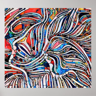 Poster Textures brisées : Unité de verre tendue