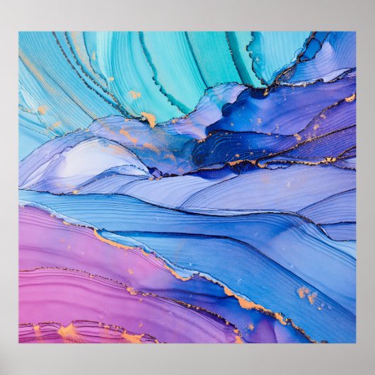 Poster Textures fluides, art abstrait de luxe. (Devant)