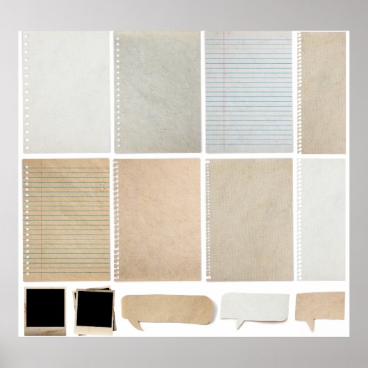 Poster Textures papier Éléments de conception Arrière - p (Devant)