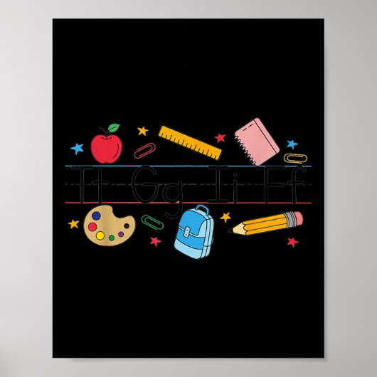 Poster Tgif Teacher Alphabet Kindergarten Teacher Appreci (Devant)
