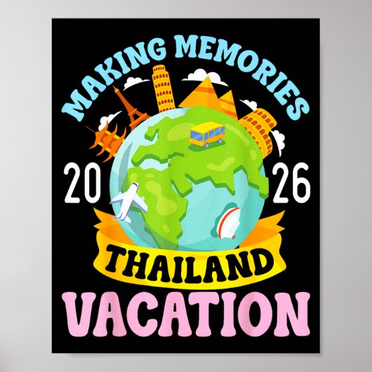 Poster Thailand Vacation 2026 Travel Making Memories Fami (Devant)