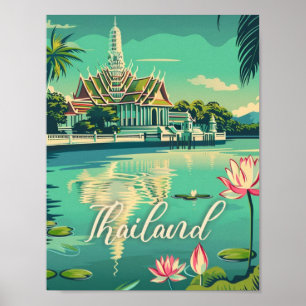 Poster Thaïlande Vintage célèbre Travel Place