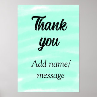 Poster Thank you add name message simple stylish calligra