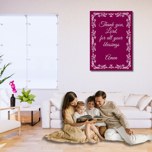 Poster Thank You Lord Blessings Prayer Custom Burgundy 